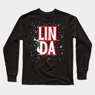 Linda Christmas Cute 2023 Family Women's Christmas Linda Holiday Long Sleeve T-Shirt